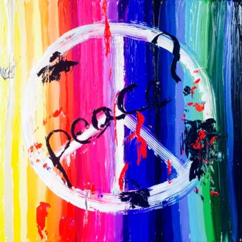 Peinture intitulée "Peace?" par V-Khu 11, Œuvre d'art originale, Acrylique