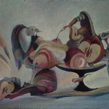 Painting titled "эротический натюрмо…" by Vladimir Zhuk, Original Artwork, Oil