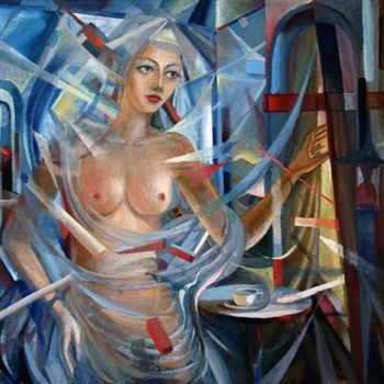 Painting titled "кающаяся магдолина" by Vladimir Zhuk, Original Artwork, Oil