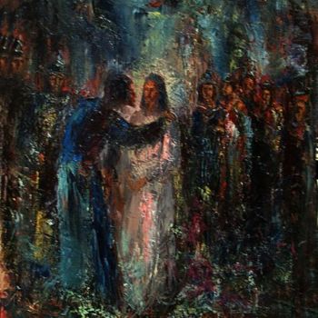 Peinture intitulée "поцелуй иуды" par Vladimir Zhuk, Œuvre d'art originale, Autre