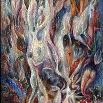 Painting titled "искушение св. антон…" by Vladimir Zhuk, Original Artwork, Oil