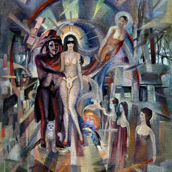 Painting titled "сохранение невиннос…" by Vladimir Zhuk, Original Artwork, Oil