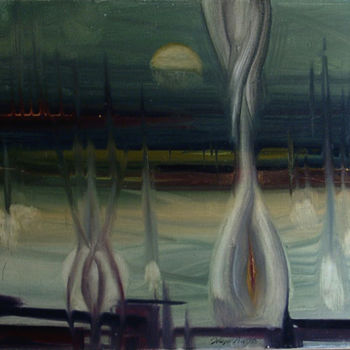 Картина под названием "эротический пейзаж" - Владимир Жук, Подлинное произведение искусства, Масло