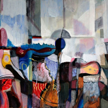 Malerei mit dem Titel "интерьер 2" von Vladimir Zhuk, Original-Kunstwerk, Öl