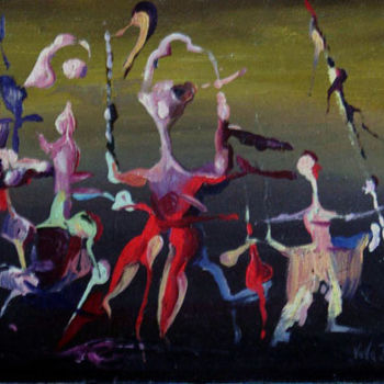 Malerei mit dem Titel "карнавал" von Vladimir Zhuk, Original-Kunstwerk, Öl