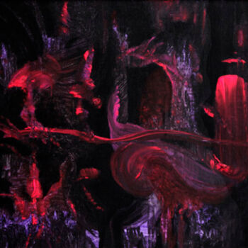 Pintura intitulada "ночное таинство" por Vladimir Zhuk, Obras de arte originais, Óleo