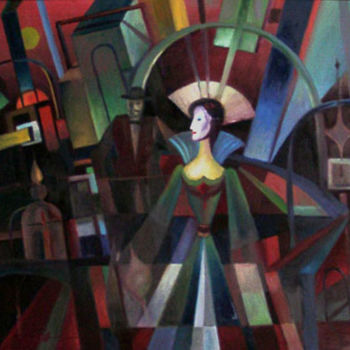 Pittura intitolato "витрина" da Vladimir Zhuk, Opera d'arte originale, Olio