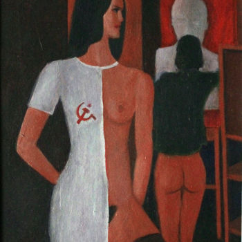 Peinture intitulée ".jpg  комсомолки" par Vladimir Zhuk, Œuvre d'art originale, Huile