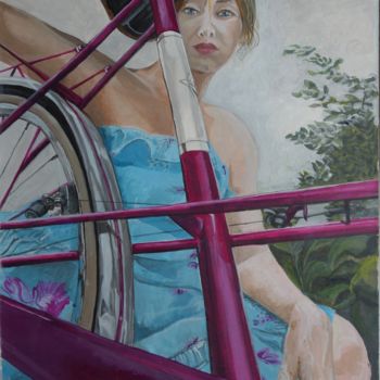 Картина под названием "La bicyclette" - Virginie La, Подлинное произведение искусства, Акрил