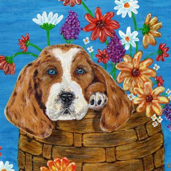 Pintura titulada "Happy Doggy" por Véronique Lachenal, Obra de arte original, Acrílico