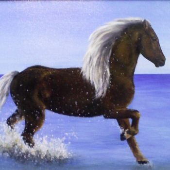 Peinture intitulée "Au galop" par Véronique Lachenal, Œuvre d'art originale, Acrylique