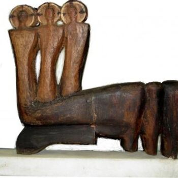 Sculpture titled "three virgins" by Vlad-Dan Perianu, Original Artwork, Wood
