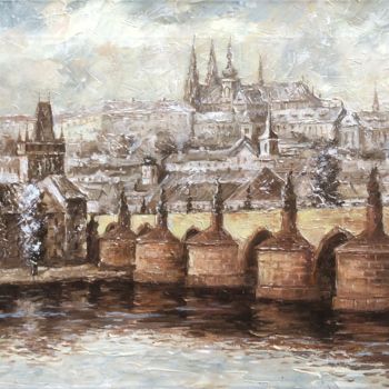 Pittura intitolato "The Prague" da Vlad Novik, Opera d'arte originale, Olio