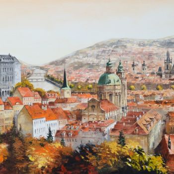 Malerei mit dem Titel "The Panorama of Pra…" von Vlad Novik, Original-Kunstwerk, Öl