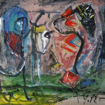 Peinture intitulée "Св. Георгий и змий" par Vlad Vas, Œuvre d'art originale, Huile