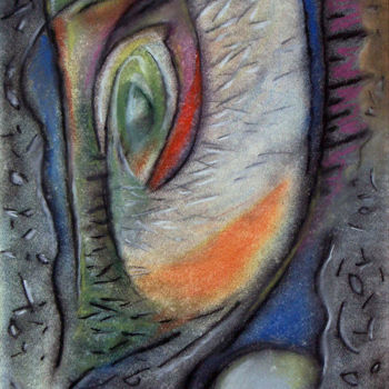 Картина под названием "Птица в гнезде" - Vlad Vas, Подлинное произведение искусства, Пастель