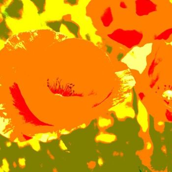 Digital Arts titled "Orange Poppies" by Vlad, Original Artwork, Digital Painting