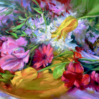 Картина под названием "Colours of Summer" - Vlada Kadymova, Подлинное произведение искусства, Масло Установлен на Деревянная…