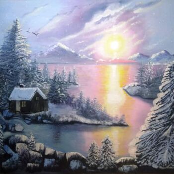 「Зима」というタイトルの絵画 Vlada Levkinaによって, オリジナルのアートワーク, オイル