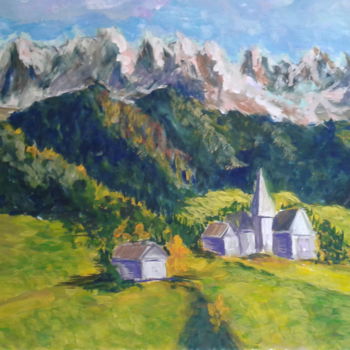 Картина под названием "Альпийская глубинка" - Влада Волновская, Подлинное произведение искусства, Гуашь