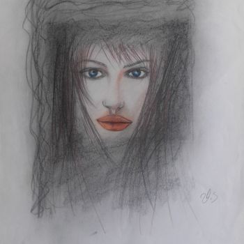 Drawing titled "woman#01" by Vladimir Vlad, Original Artwork, Pencil