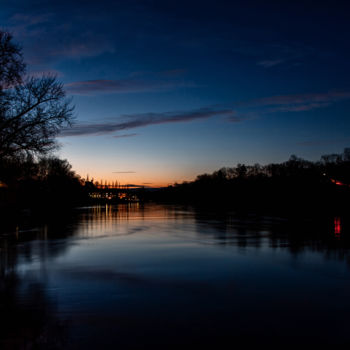 Photographie intitulée "Abend am Rhein" par Wladimir Jäger, Œuvre d'art originale, Photographie numérique