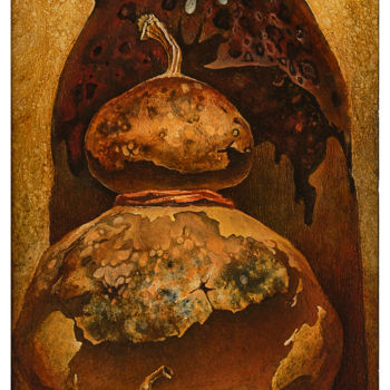 Schilderij getiteld "Dreistufiges Stilll…" door Wladimir Jäger, Origineel Kunstwerk, Olie