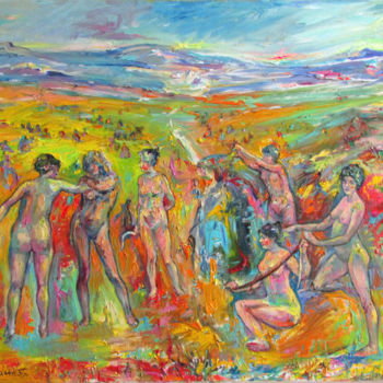 Painting titled "Faces of Labor - Re…" by Asatiani Vladimer (Lado), Original Artwork, Oil