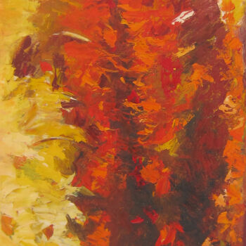 Картина под названием "Blooming marigolds…" - Vladimir Andryushin, Подлинное произведение искусства, Масло Установлен на Дер…