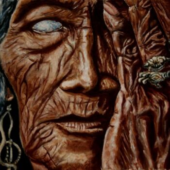 Картина под названием "Колдунья" - Владимир Бондаренко, Подлинное произведение искусства, Масло