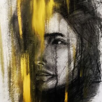 Картина под названием "Желтый" - Vladimir Frolov, Подлинное произведение искусства, Древесный уголь