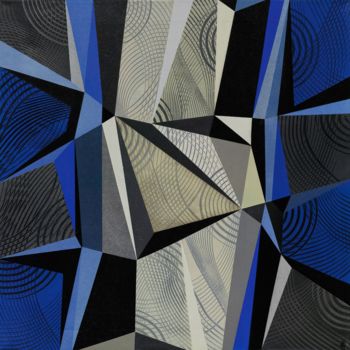 Peinture intitulée "Mouvement en bleu" par Théo Golb, Œuvre d'art originale