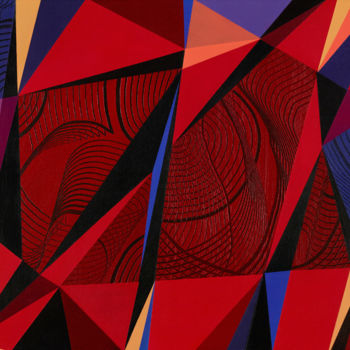 Peinture intitulée "Rosso appassionato" par Théo Golb, Œuvre d'art originale, Acrylique
