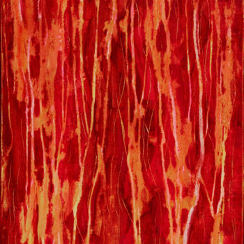 Painting titled "La forêt rouge" by Théo Golb, Original Artwork, Acrylic