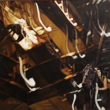 Картина под названием "В ночном" - Владимир Иванов, Подлинное произведение искусства, Масло