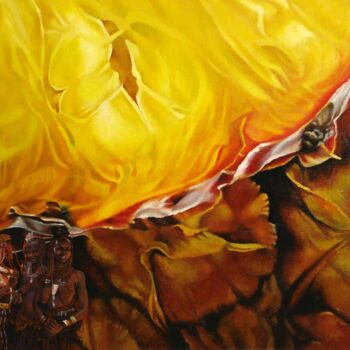 Картина под названием "Африканский полдень" - Владимир Иванов, Подлинное произведение искусства, Масло