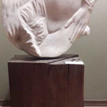 Sculpture titled "Neznakomka" by Vladimir Kolesnikov, Original Artwork, Stone