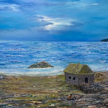 Peinture intitulée "House by the sea" par Vladimir Kolokolzew, Œuvre d'art originale, Huile