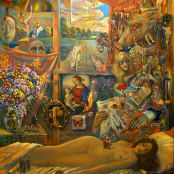 Картина под названием "Мечта о гармонии" - Владимир Конев, Подлинное произведение искусства, Масло Установлен на Деревянная…
