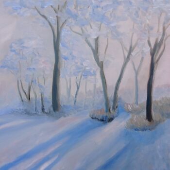 Painting titled "Winter dawn" by Vladimir Kristinkov, Original Artwork, Oil