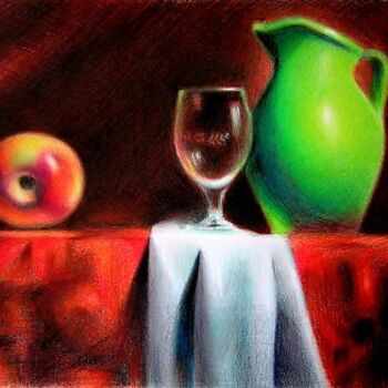 Dessin intitulée "Яблочный сок" par Vladimir Medvedev, Œuvre d'art originale, Autre