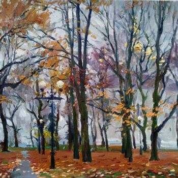 Pintura intitulada "Through the branches" por Vladimir Natalushko, Obras de arte originais, Óleo