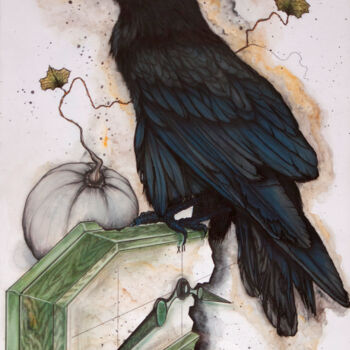 Peinture intitulée "Raven" par Vladimir Nommo Ninic, Œuvre d'art originale, Acrylique