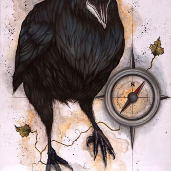 Pintura intitulada "Raven4" por Vladimir Nommo Ninic, Obras de arte originais, Acrílico