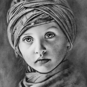 Drawing titled "Маша" by Vladimir Oshmarin, Original Artwork, Pencil