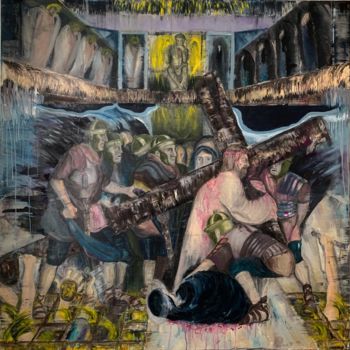 Pittura intitolato "God's doubt" da Vladimir Paun-Vrapciu, Opera d'arte originale, Olio