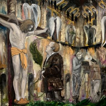 Painting titled "Franco the Angel" by Vladimir Paun-Vrapciu, Original Artwork, Oil