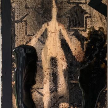 Collagen mit dem Titel "Godzilla 6" von Vladimir Paun-Vrapciu, Original-Kunstwerk, Acryl