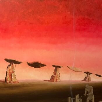 Картина под названием "Рождение облаков на…" - Vladimir Pavliuk, Подлинное произведение искусства, Масло