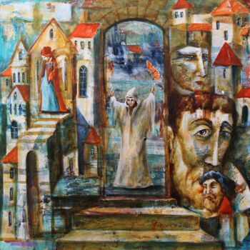 Malerei mit dem Titel "The coming of an an…" von Vladimir Pronkin, Original-Kunstwerk, Öl